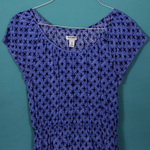 Old Navy Blue Patterned Dress, size XS - Picture 3 of 7